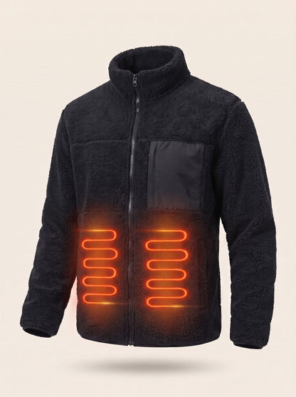 Men's Heated Sherpa Fleece Jacket – heating on