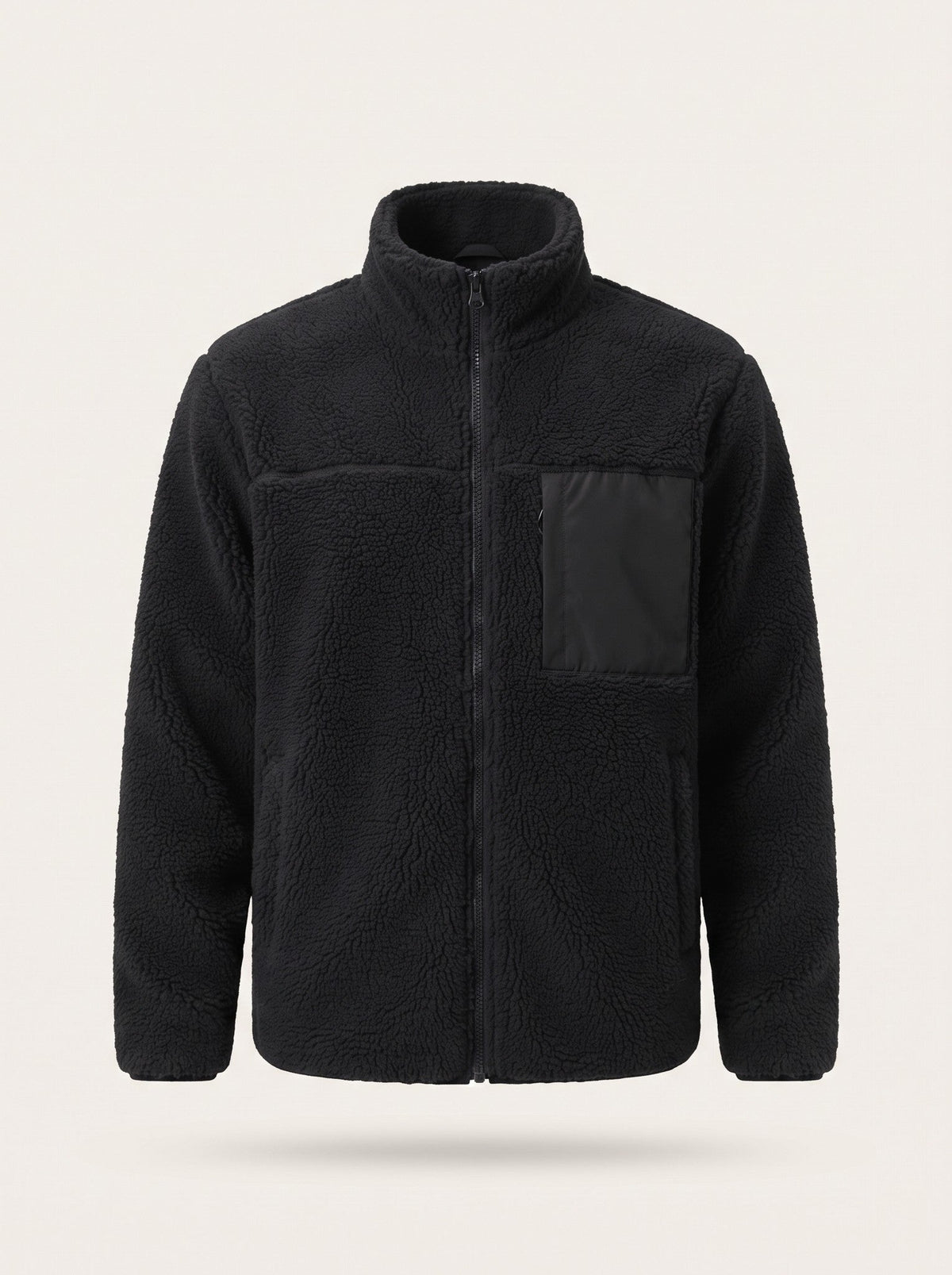 Men's Heated Sherpa Fleece Jacket – Black – packshot