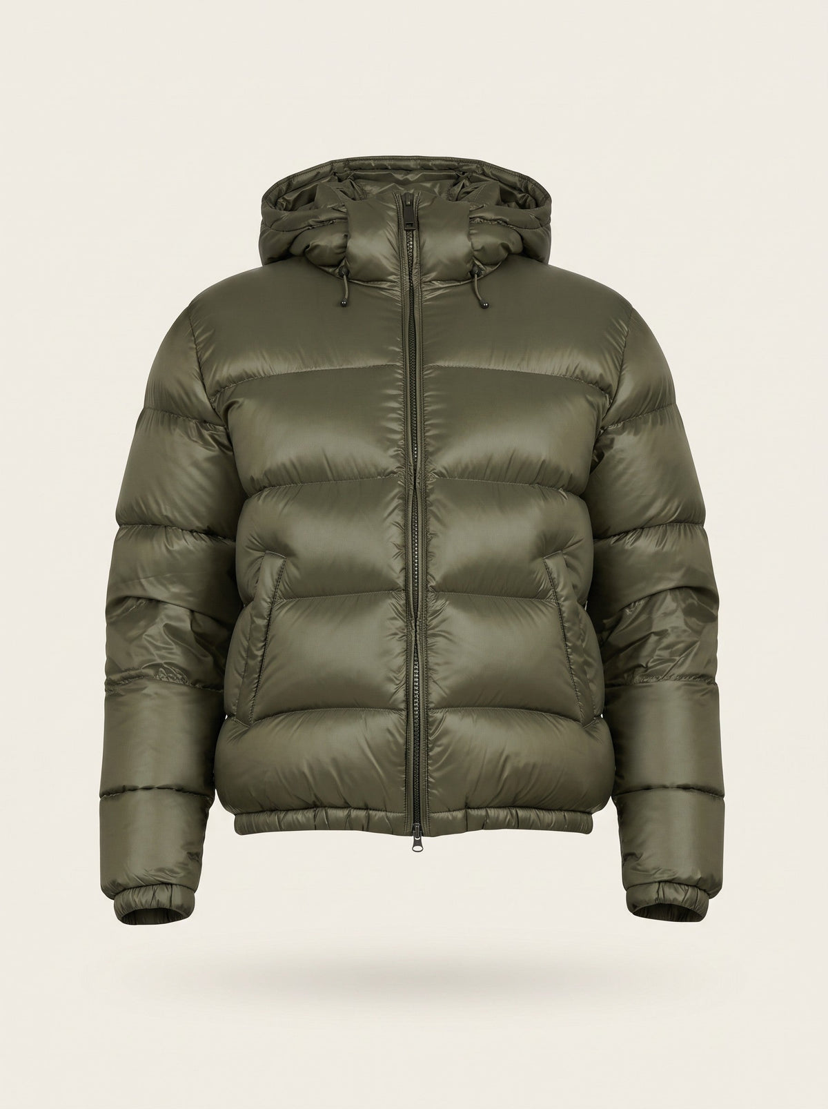 Men's Sherpa Lined Puffer Jacket – Green – front packshot