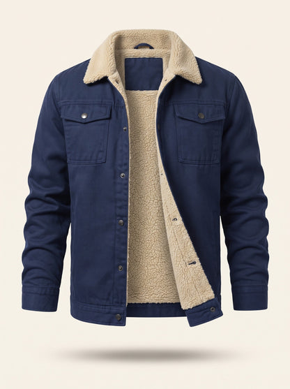 Men's Sherpa Lined Utility Jacket – Blue (Navy) – packshot