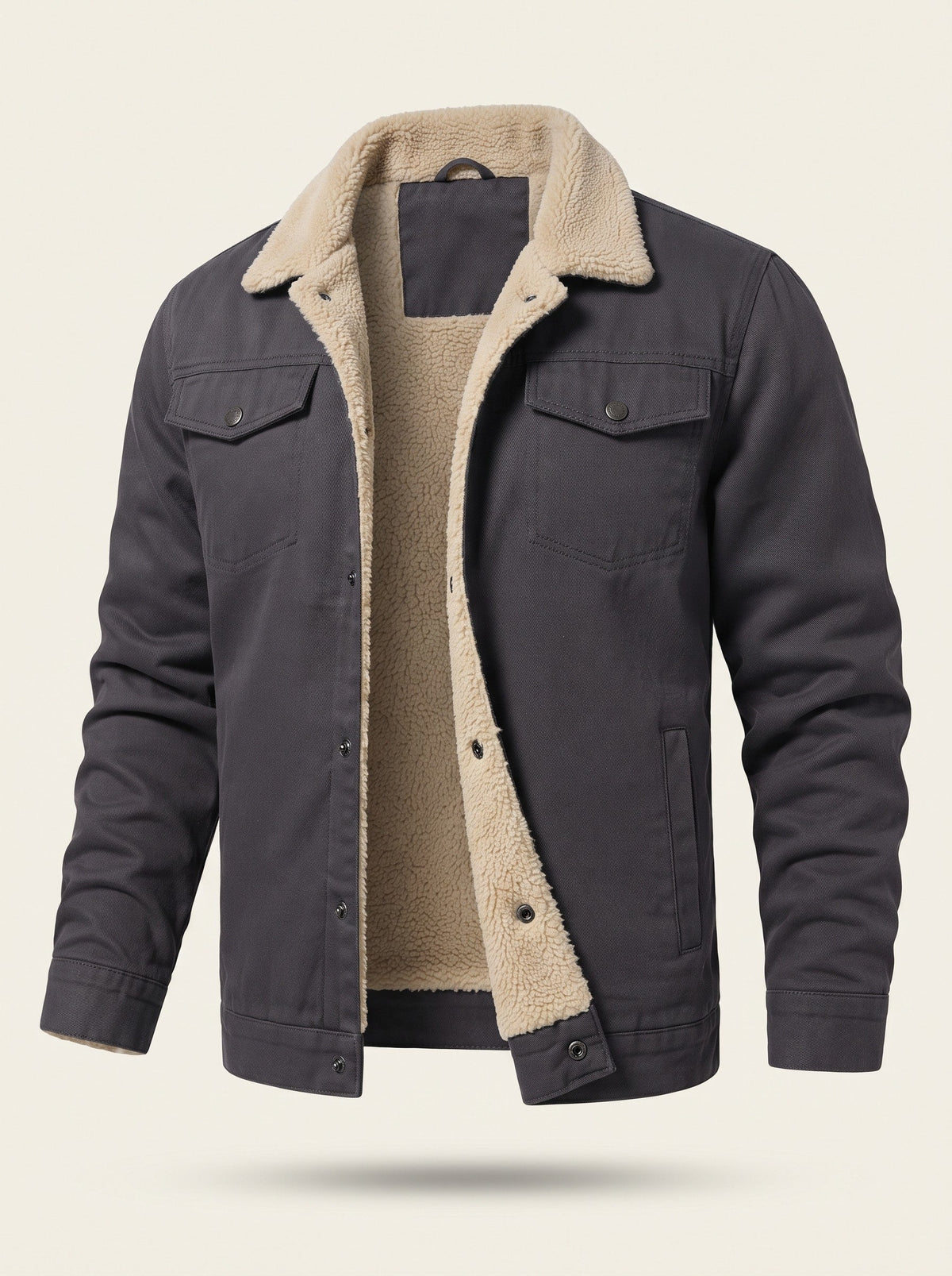 Men's Sherpa Lined Utility Jacket – Grey – packshot
