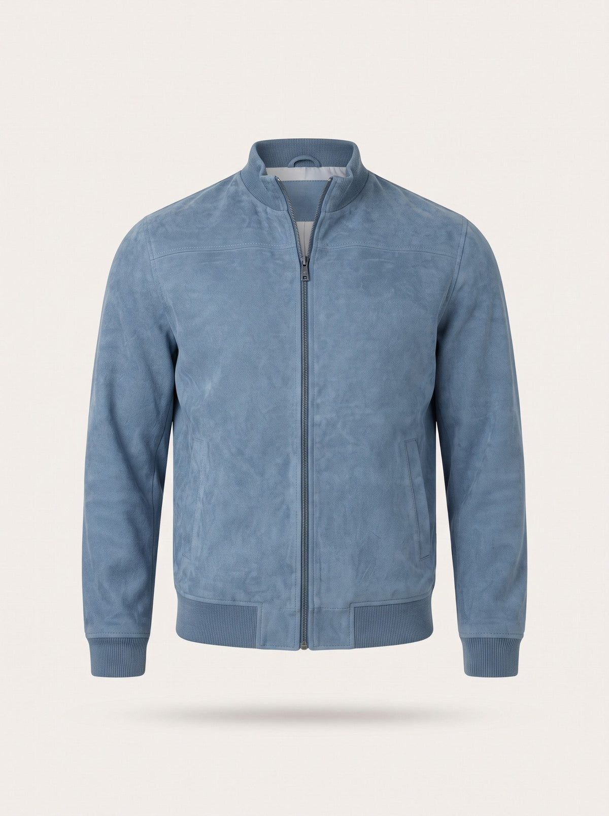 Men's Suede-Feel Bomber Jacket – Sky Blue – packshot
