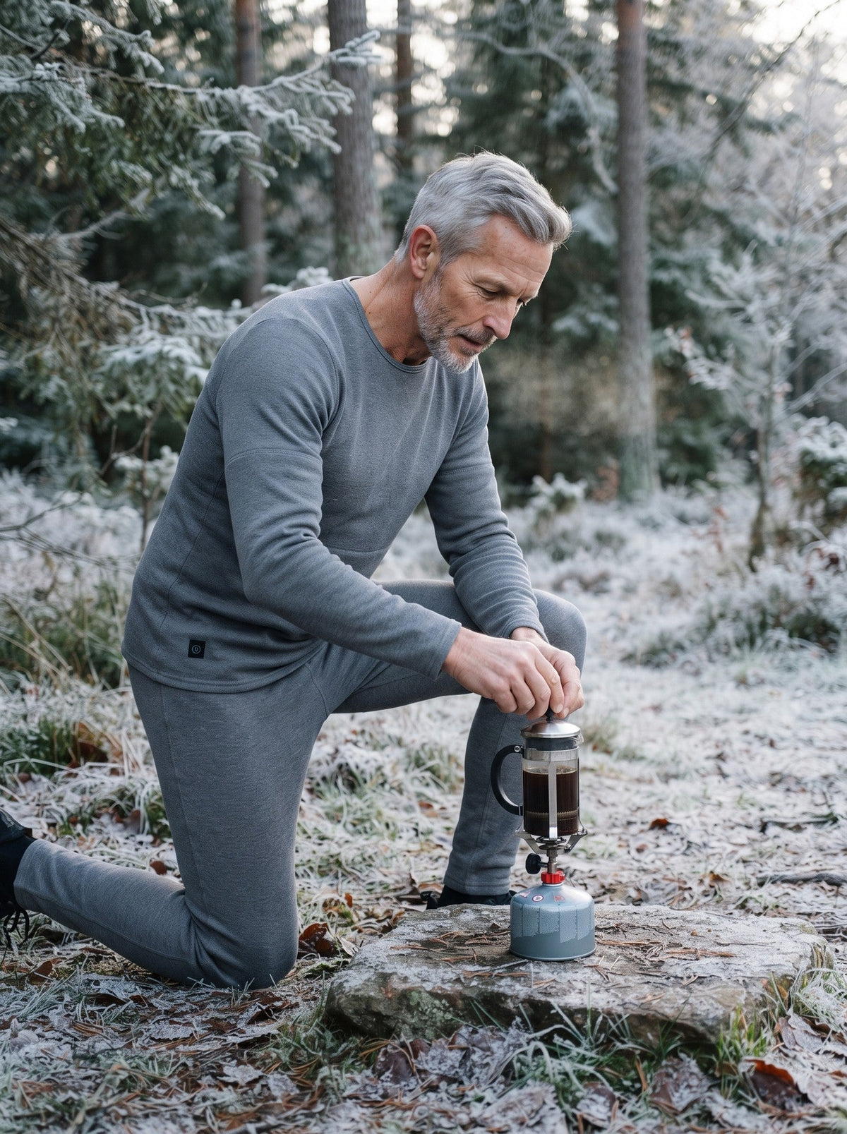 Heated Base Layer Set – Grey – lifestyle