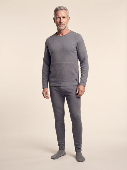 Heated Base Layer Set – Grey – on model