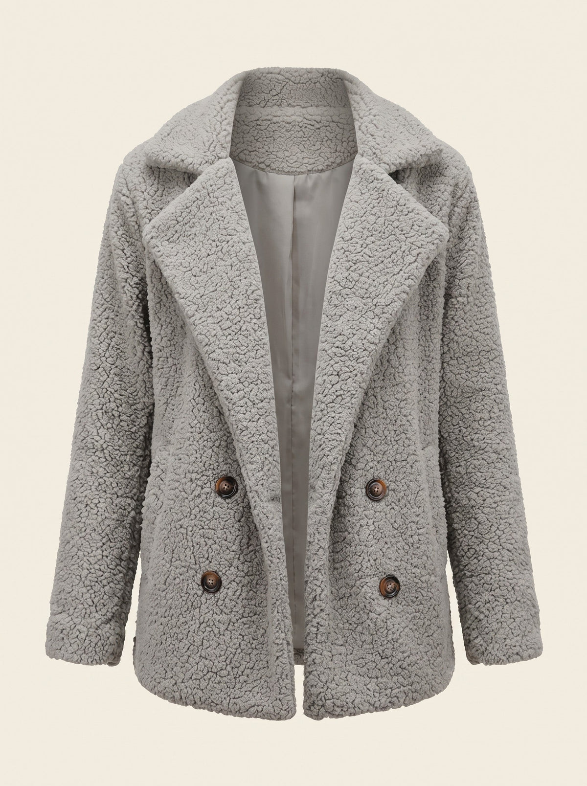 Women's Teddy Jacket – Light Grey – front packshot