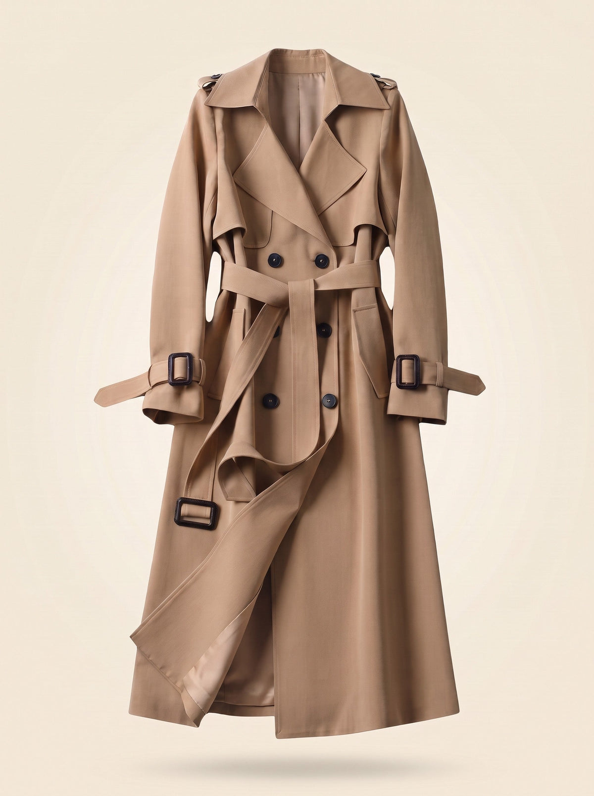 Women's Double-Breasted Trench Coat – Beige – packshot