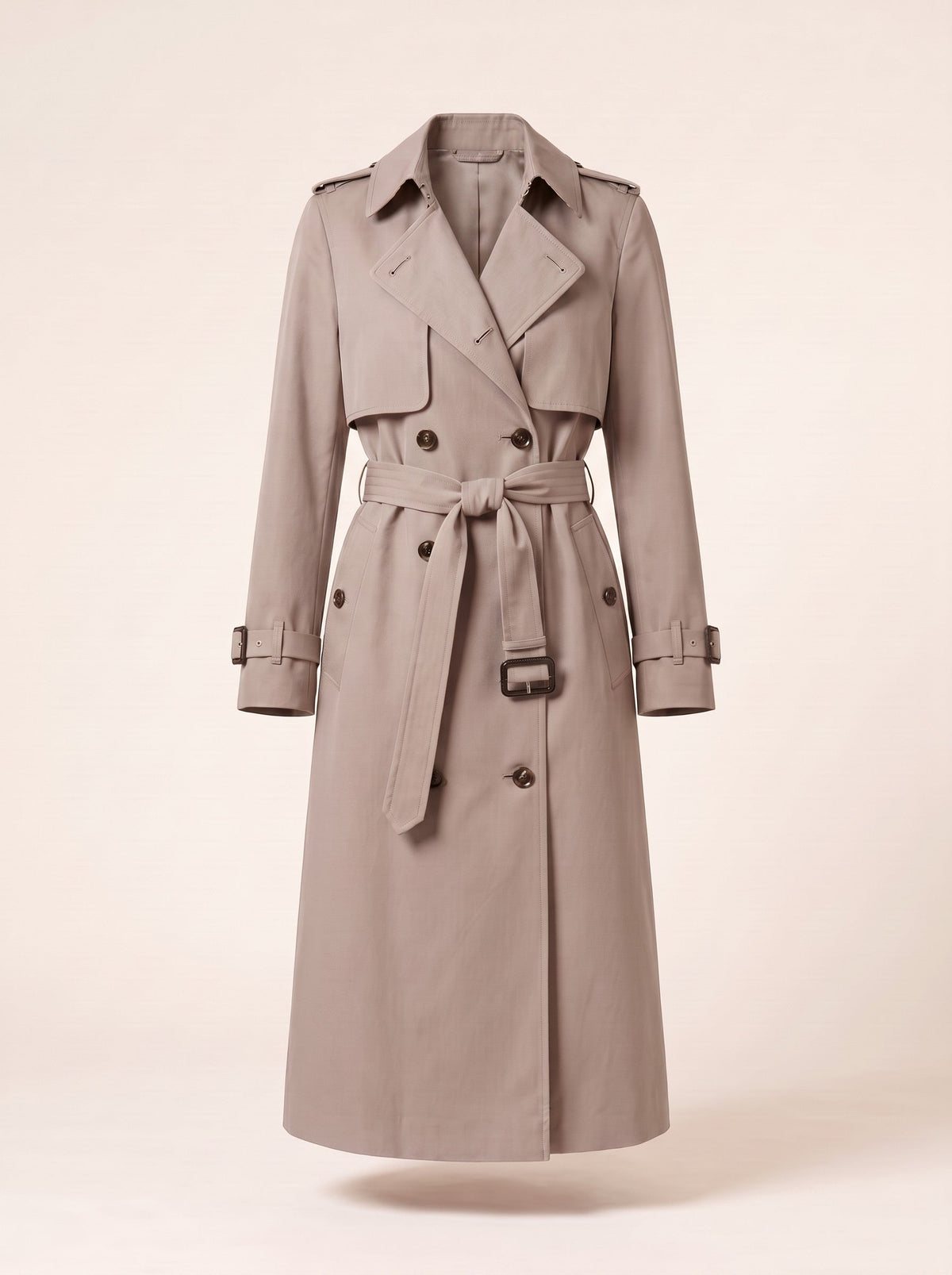 Women's Double-Breasted Trench Coat – Grey – packshot