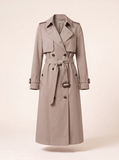 Women's Double-Breasted Trench Coat – Grey – packshot