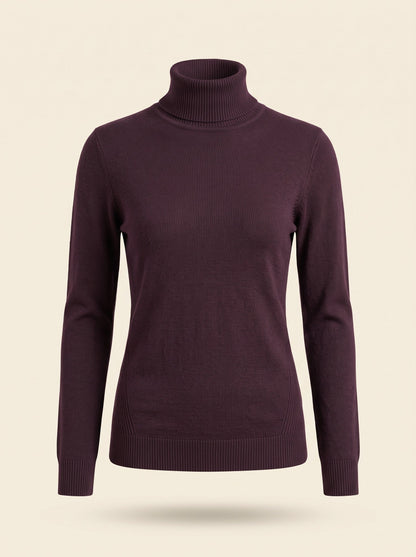 Women's Turtleneck Jumper – Burgundy – packshot
