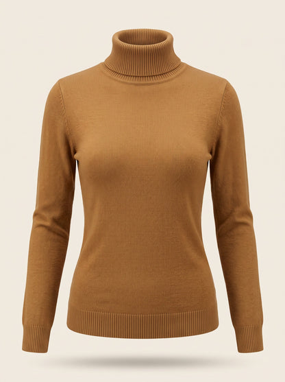 Women's Turtleneck Jumper – Mustard – packshot