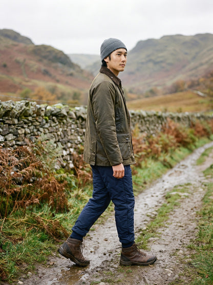 Unisex Fleece-Lined Winter Trousers – Navy – worn on a countryside walk
