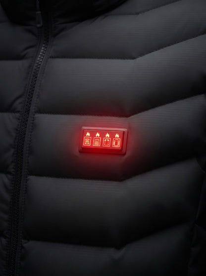 Heated Puffer Jacket – power button on