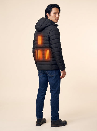 Heated Puffer Jacket – on model, heating on