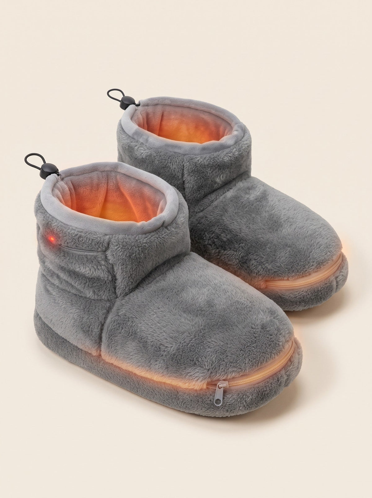USB Heated Plush Bootie Slippers – heating on