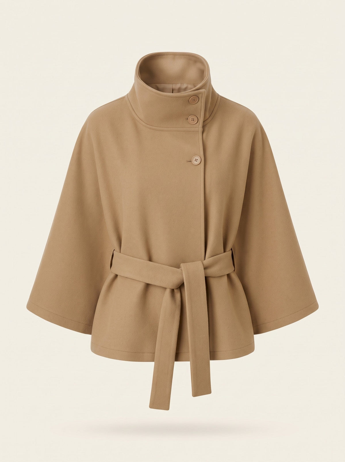 Women's Cape Jacket with High Collar – Camel – packshot