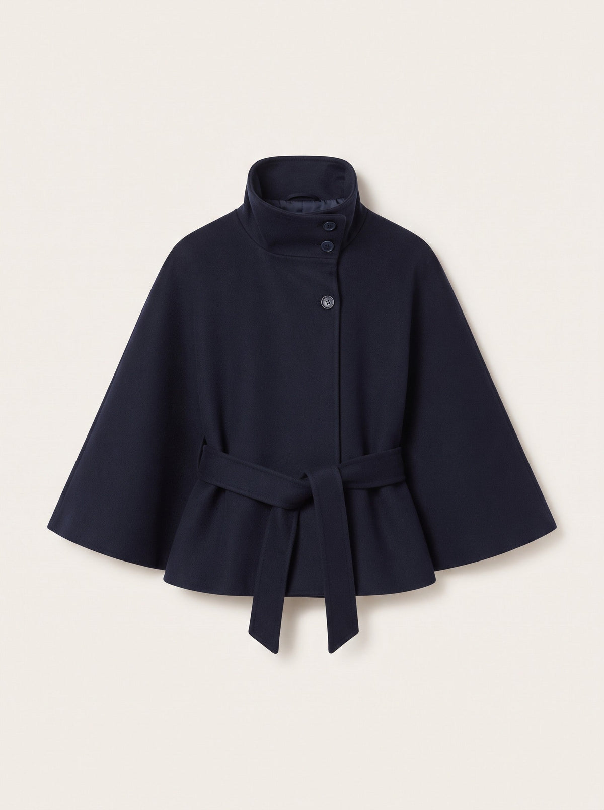 Women's Cape Jacket with High Collar – Navy Blue – packshot