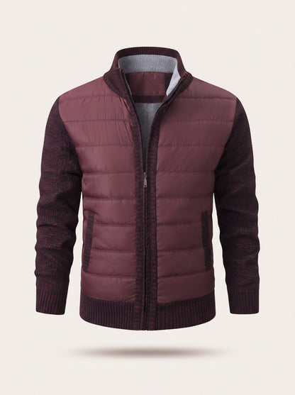Men's Hybrid Knit Jacket – Burgundy – packshot
