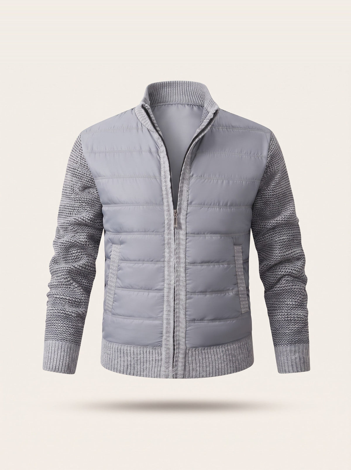 Men's Hybrid Knit Jacket – Light Grey – packshot