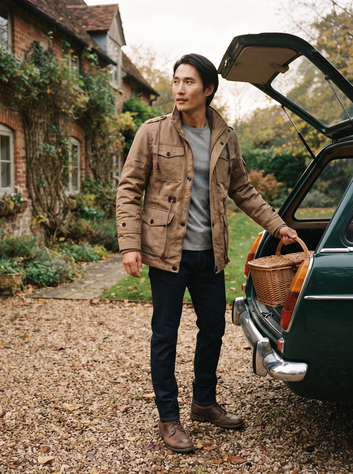 Men's Fleece-Lined Field Jacket – Khaki – lifestyle