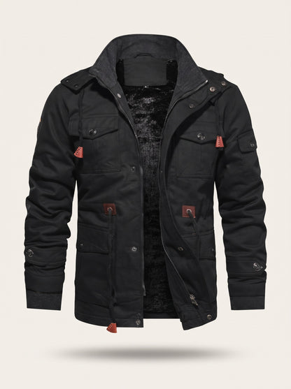 Men's Fleece-Lined Field Jacket – Black – packshot