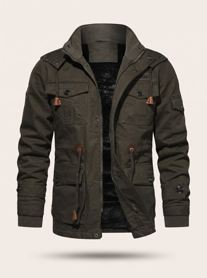 Men's Fleece-Lined Field Jacket – Olive Green – packshot