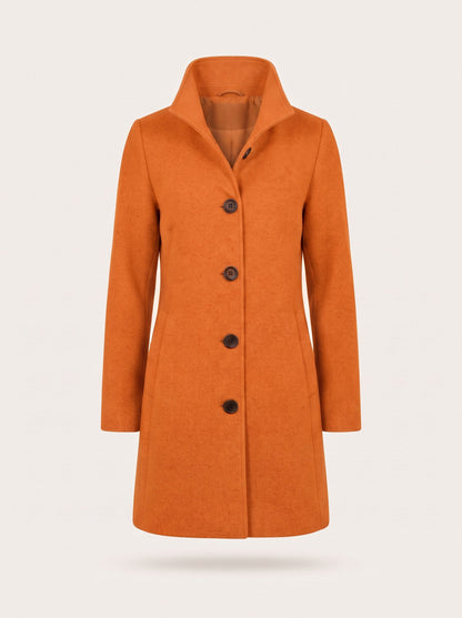 Women's Single-Breasted Winter Coat – Orange – packshot