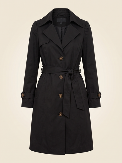 Belted Trench Coat – Black – product view