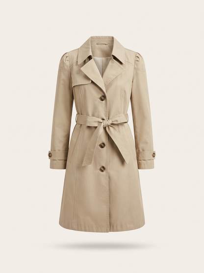 Belted Trench Coat – Khaki – product view