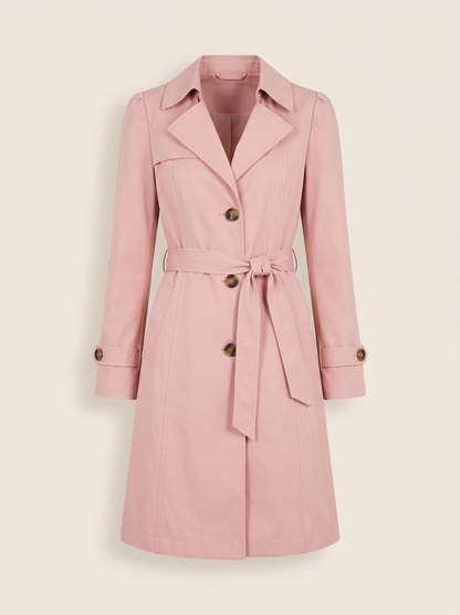 Belted Trench Coat – Pink – product view