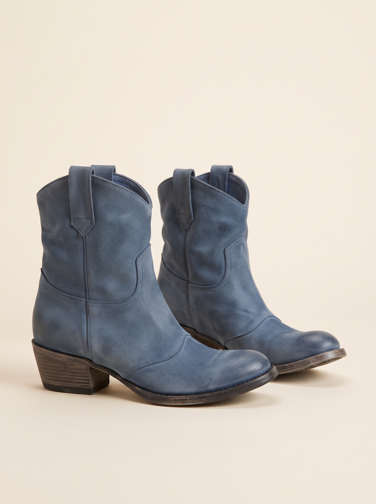 Cowboy Ankle Boots – Blue – product view