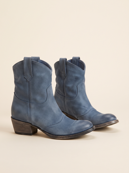 Cowboy Ankle Boots – Blue – product view