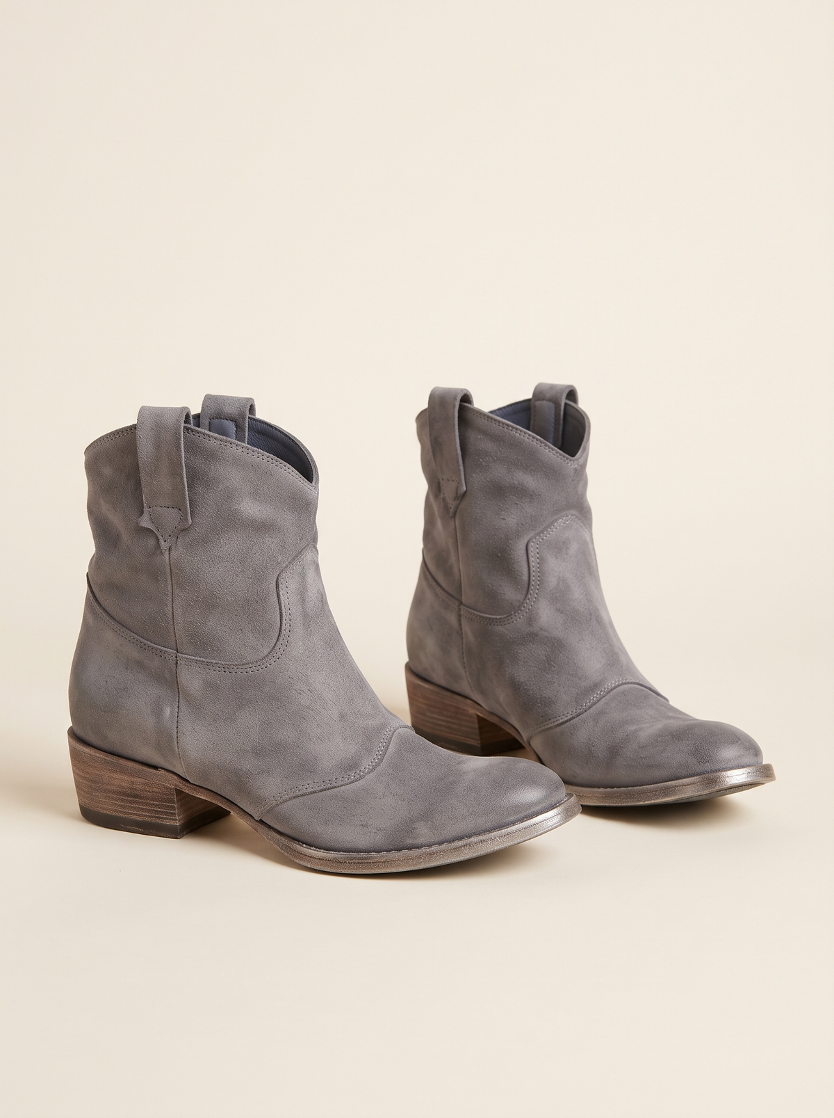 Cowboy Ankle Boots – Grey – product view