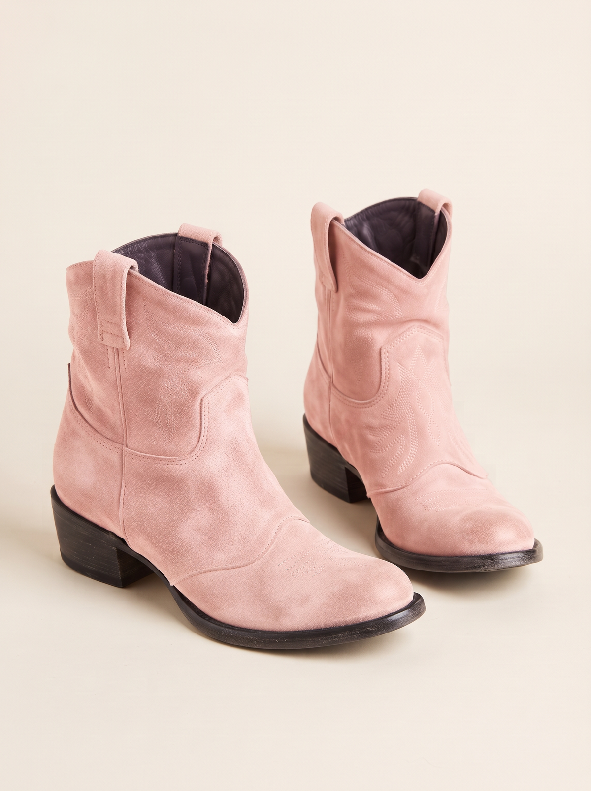 Cowboy Ankle Boots – Pink – product view
