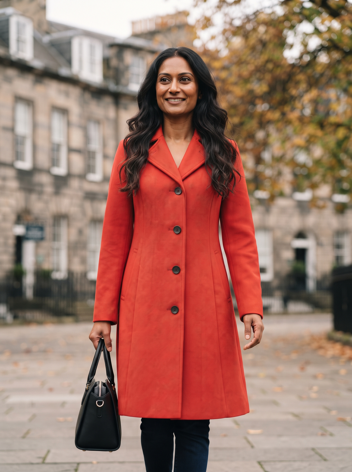 Fit and Flare Coat – Red – city walk