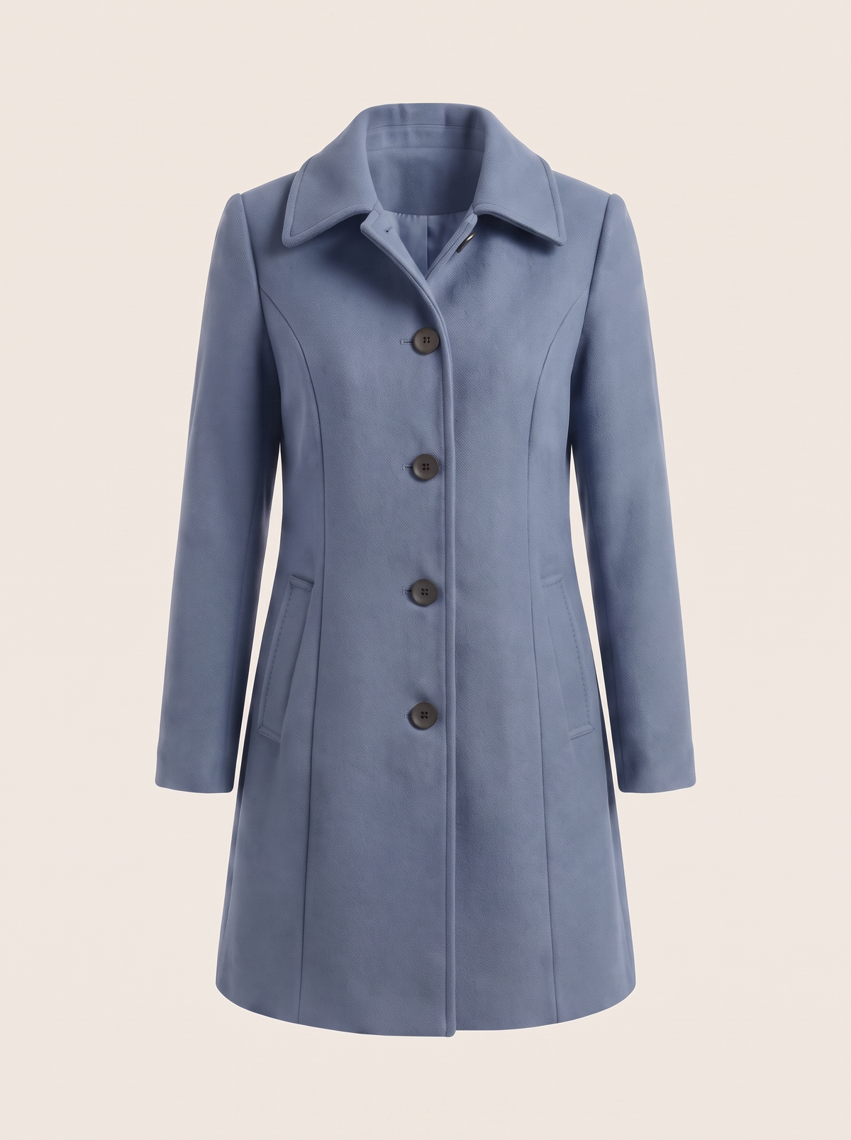 Fit and Flare Coat – Blue – product view