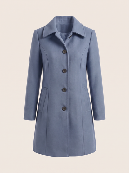 Fit and Flare Coat – Blue – product view
