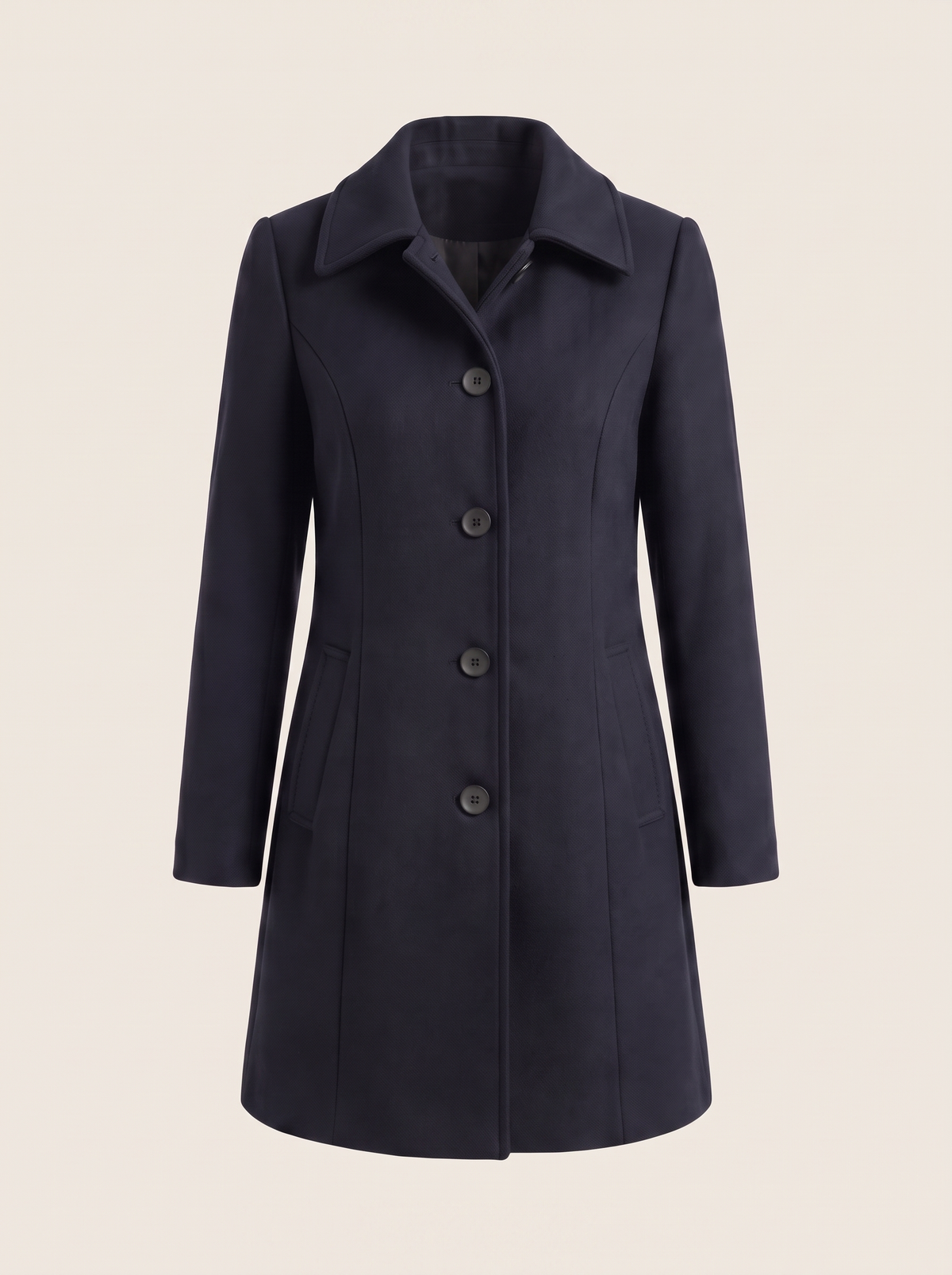 Fit and Flare Coat – Dark Blue – product view