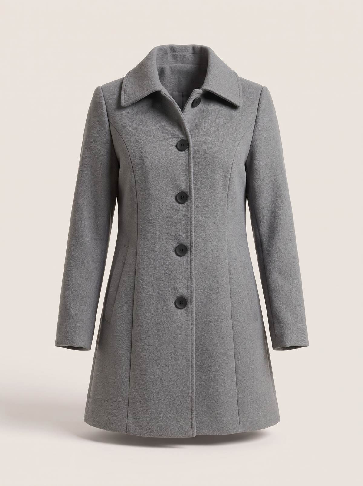 Fit and Flare Coat – Grey – product view
