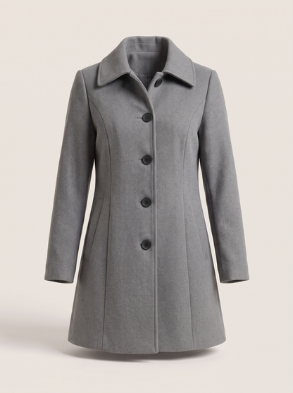 Fit and Flare Coat – Grey – product view