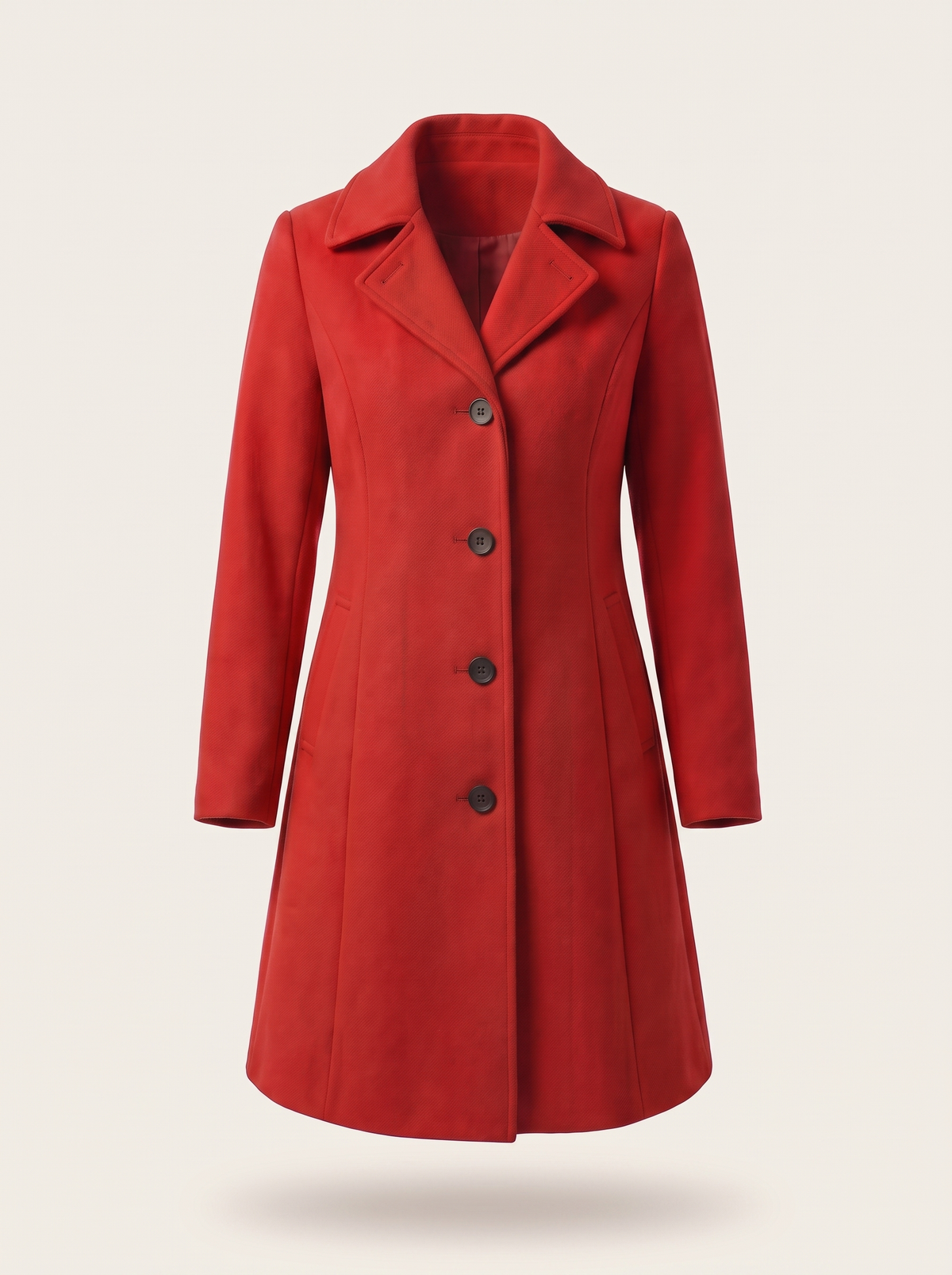 Fit and Flare Coat – Red – product view