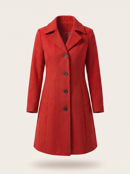 Fit and Flare Coat – Red – product view