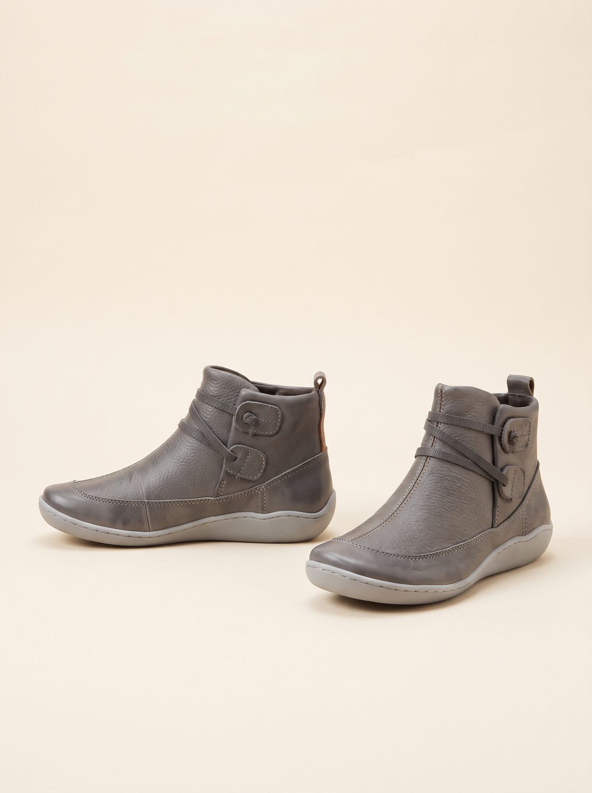 Flat Ankle Boots – Grey – product view