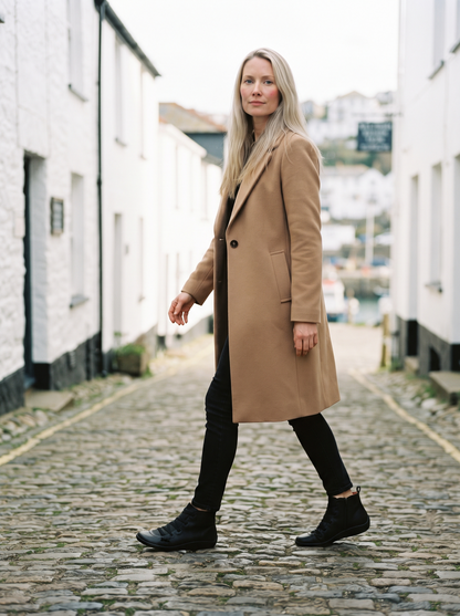 Flat Lace-Up Ankle Boots – Black – street style