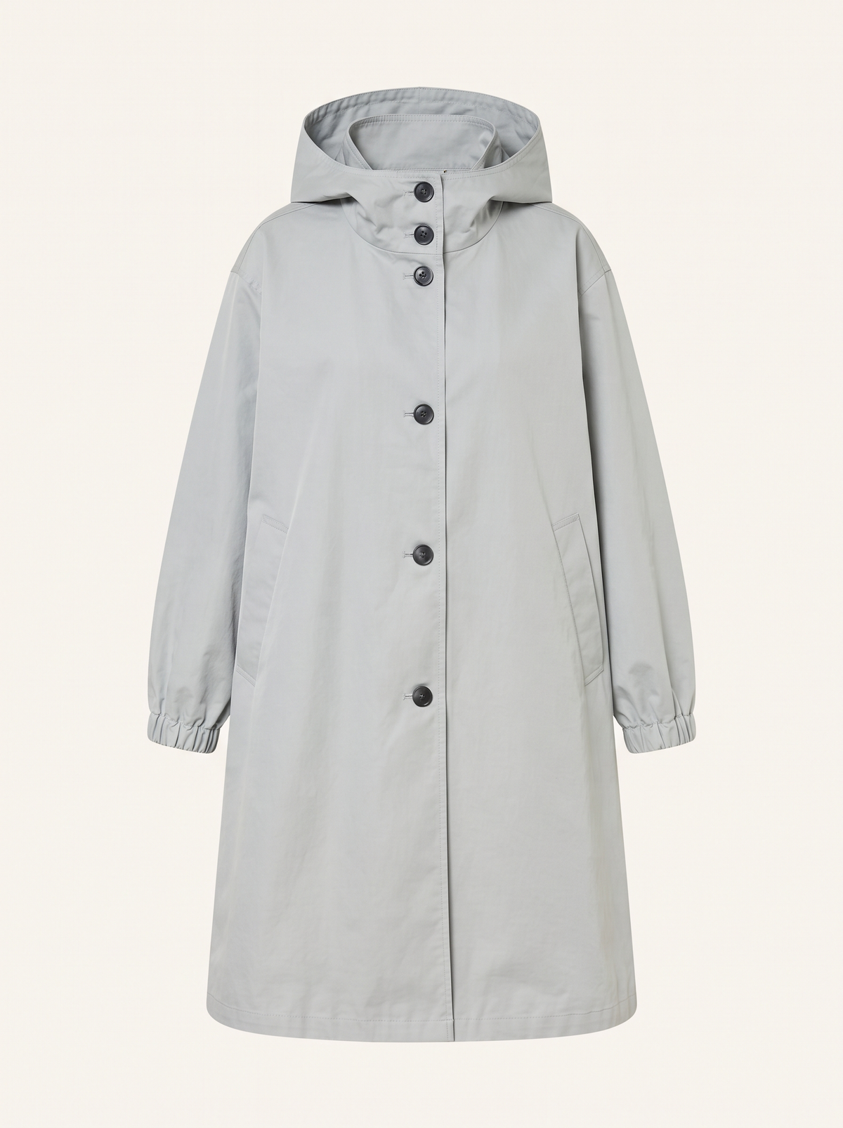 Oversized Hooded Longline Jacket – Light Grey – product view