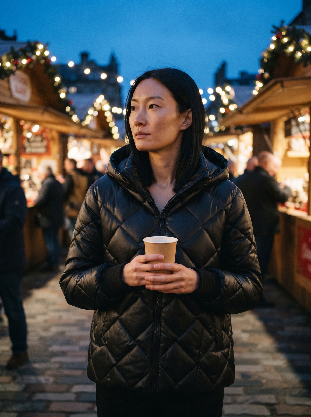 Oversized Quilted Puffer Jacket – Black – winter market