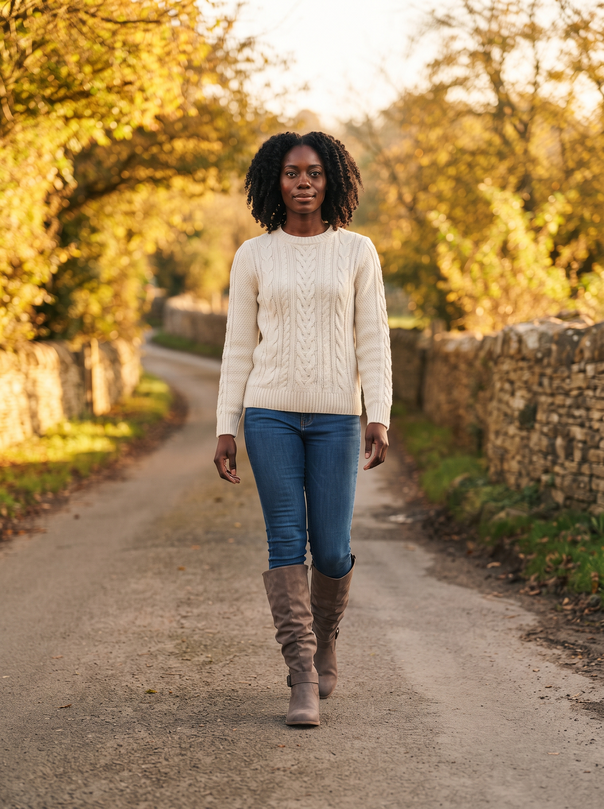 Slouchy Knee-High Boots – Brown – country lane