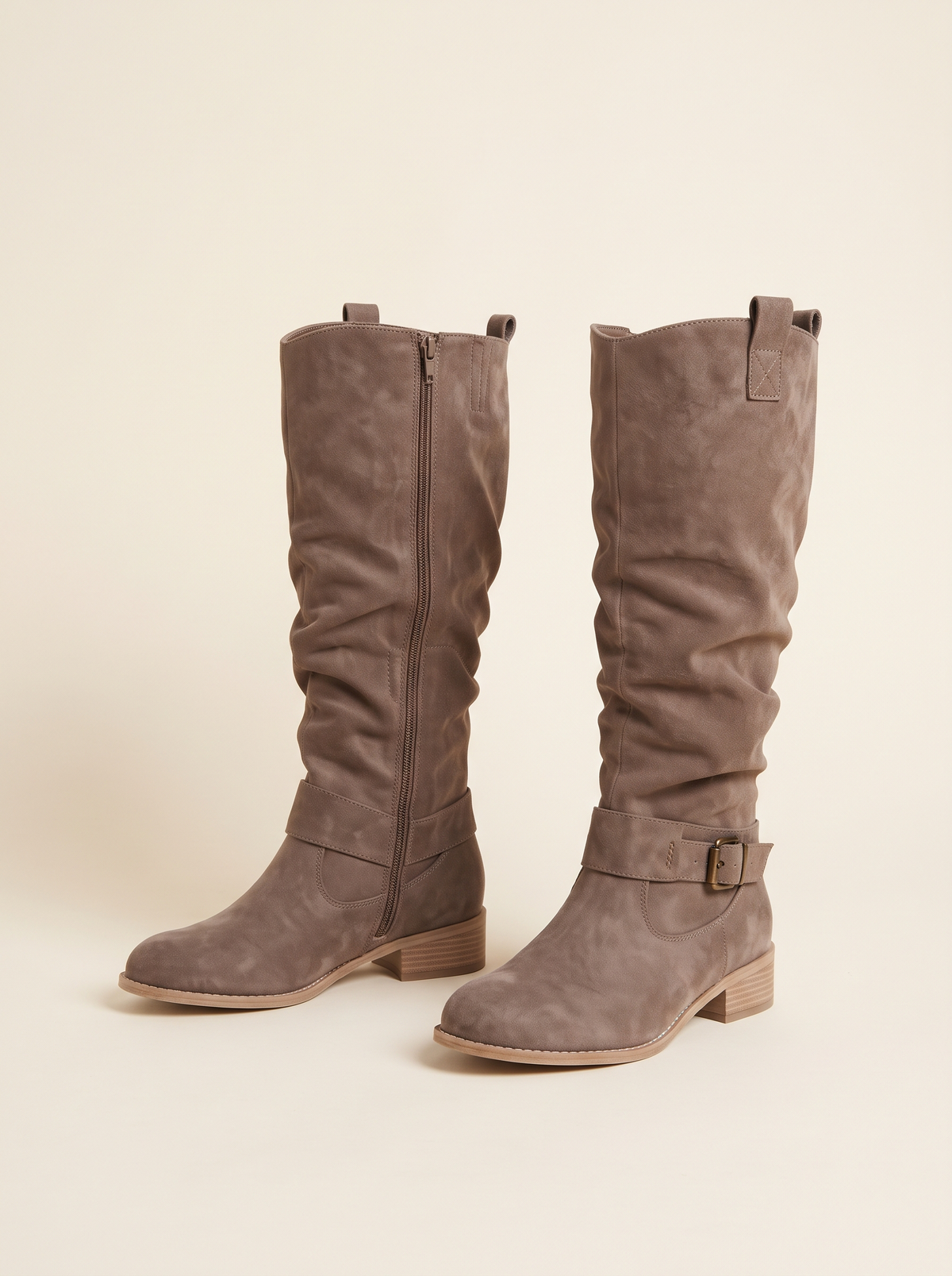 Slouchy Knee-High Boots – Brown – product view